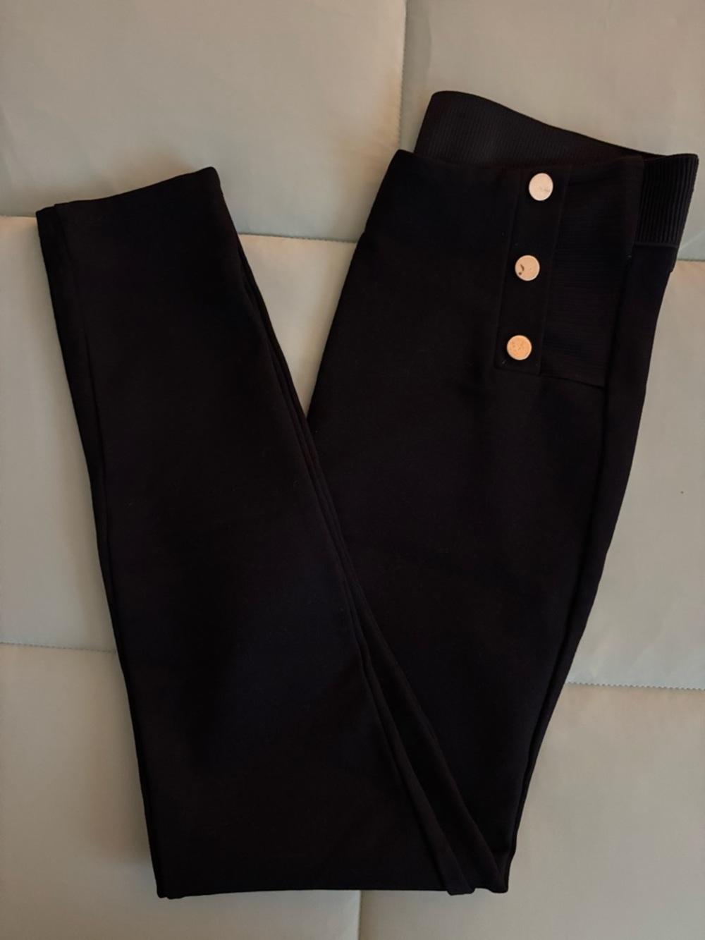 Zara Basic Black Stretch Waistband Pants - Picture 3 of 5